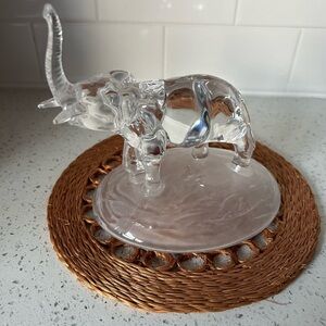 Vintage  Cristal d'Arques Glass Elephant Figurine